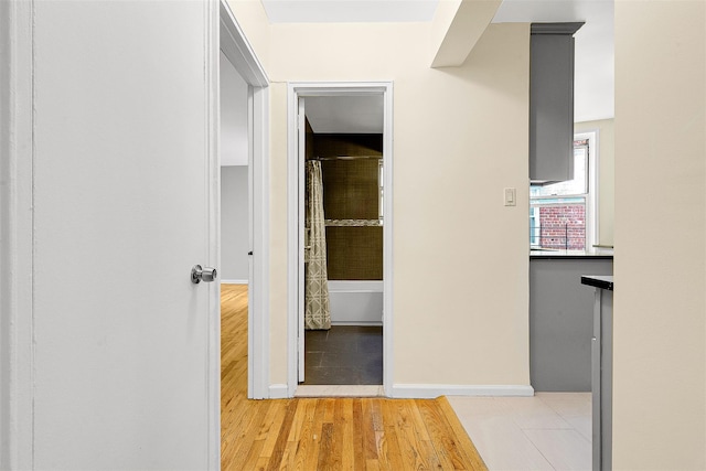 67-30 Clyde St Unit 6W, Forest Hills, NY 11375 - hall with baseboards and wood finished floors