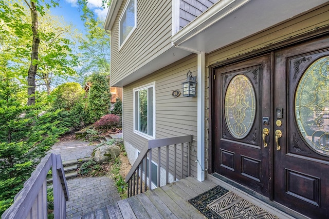 doorway to property with french doors