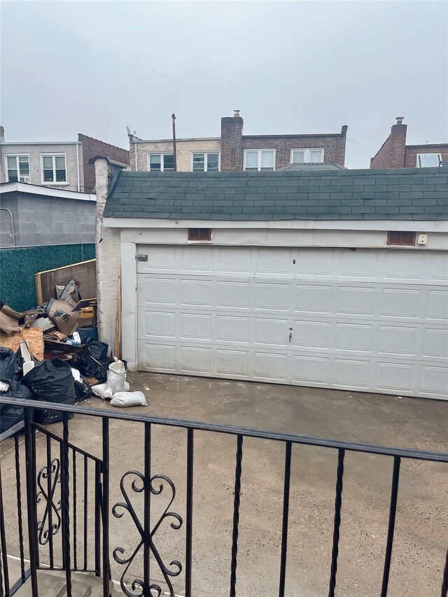 view of garage