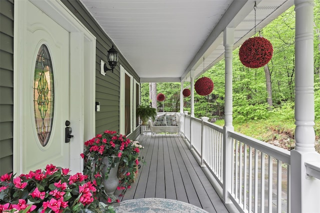 25 Crest Rd, Cold Spring, NY 10516 - wooden terrace featuring covered porch