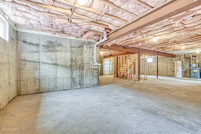 below grade area featuring stairs