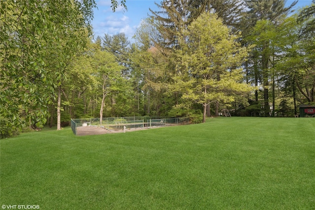 view of yard featuring a garden