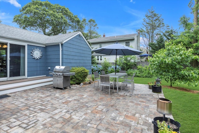 411 8th Ave, East Northport, NY 11731 - view of patio featuring grilling area and outdoor dining space