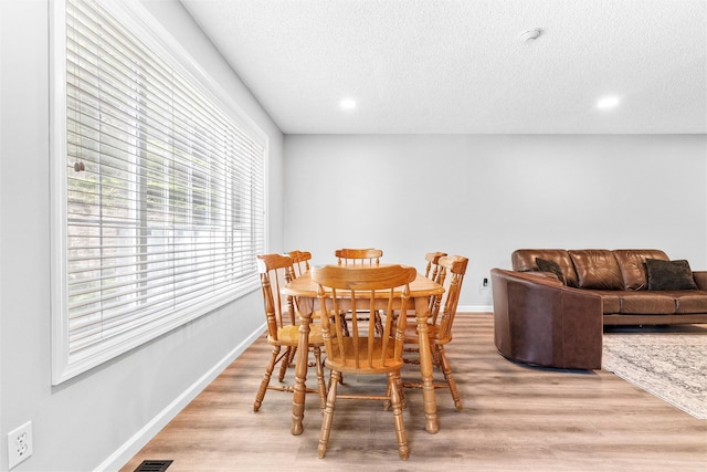 1 Mountain Ter, Nanuet, NY 10954 - dining room with baseboards, wood finished floors, a textured ceiling, and recessed lighting