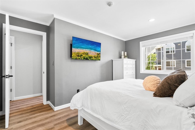 1 Mountain Ter, Nanuet, NY 10954 - bedroom featuring ornamental molding, light wood-style floors, baseboards, and recessed lighting