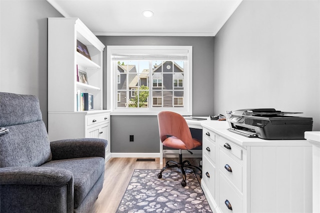 1 Mountain Ter, Nanuet, NY 10954 - office area with light wood finished floors, crown molding, and baseboards