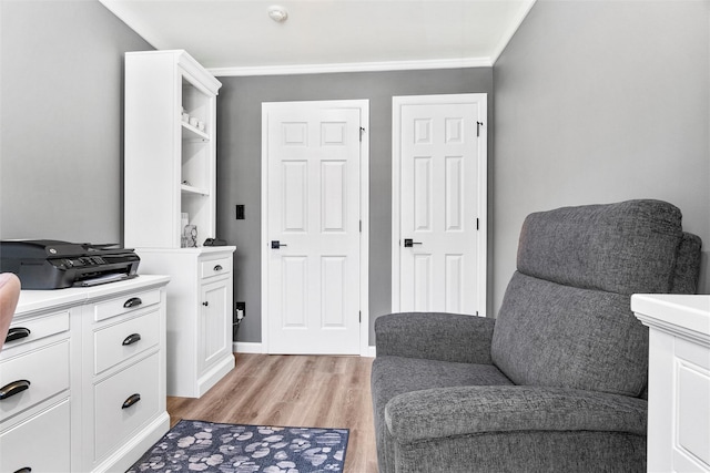 1 Mountain Ter, Nanuet, NY 10954 - sitting room with light wood-type flooring and crown molding