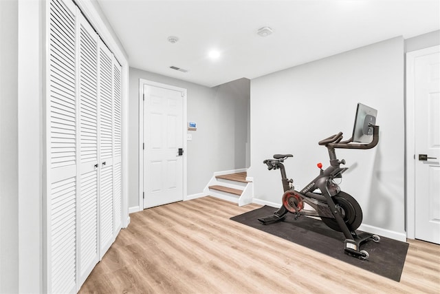 1 Mountain Ter, Nanuet, NY 10954 - workout room with light wood-type flooring and baseboards