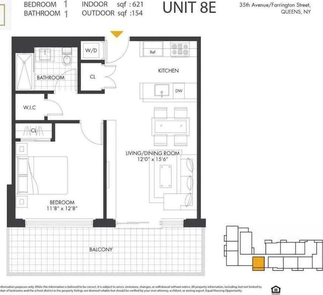 134-37 35th Ave Unit 8E, Flushing, NY 11354 - floor plan / room layout