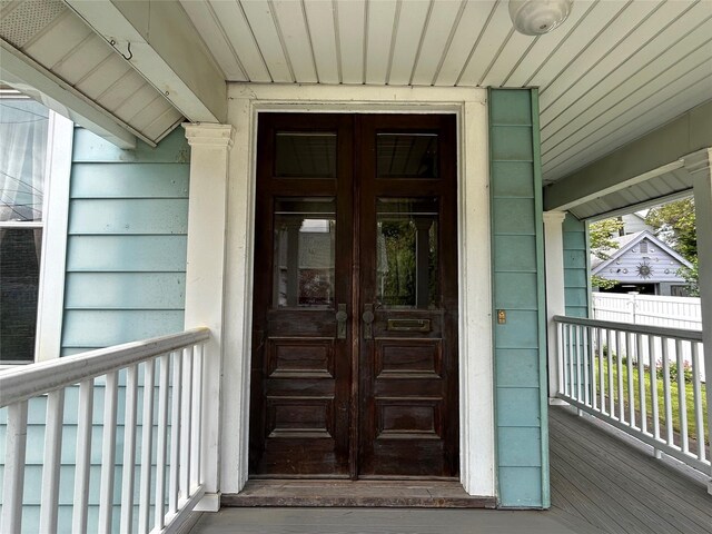 22 Herbert St, Beacon, NY 12508 - view of exterior entry featuring french doors