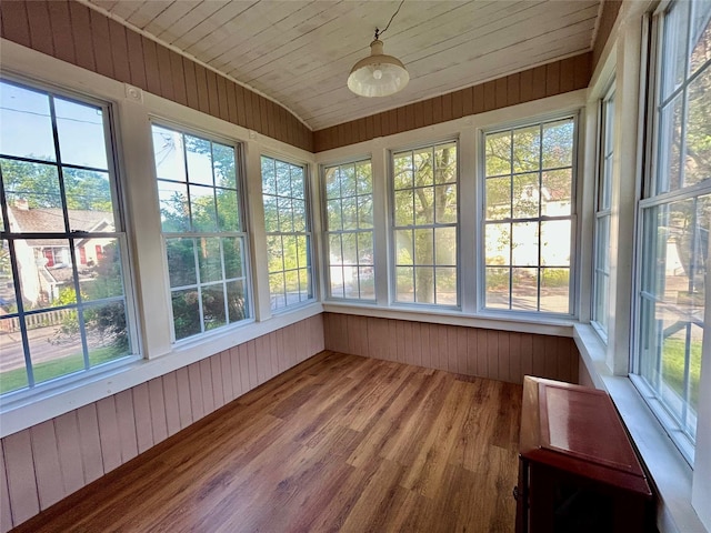 22 Herbert St, Beacon, NY 12508 - unfurnished sunroom with wood walls, wood finished floors, plenty of natural light, and wood ceiling