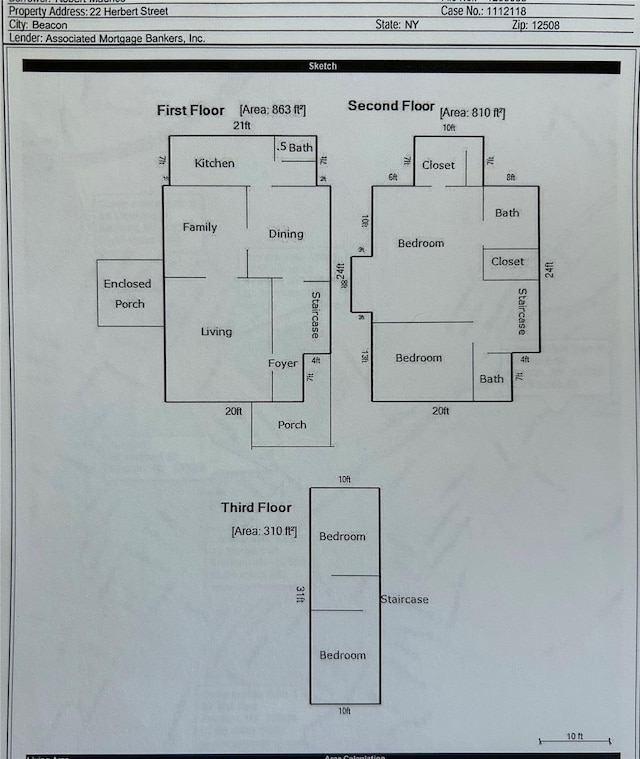 22 Herbert St, Beacon, NY 12508 - floor plan / room layout