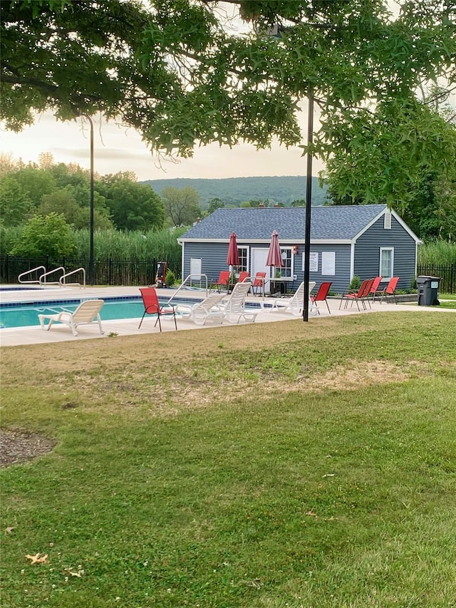 1 Olde Wagon Rd, Warwick, NY 10990 - view of community with a patio, a yard, and a pool