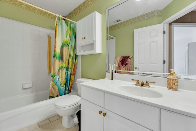 7 Marisa Dr, Middle Island, NY 11953 - bathroom with shower / tub combo, toilet, vanity, and tile patterned floors