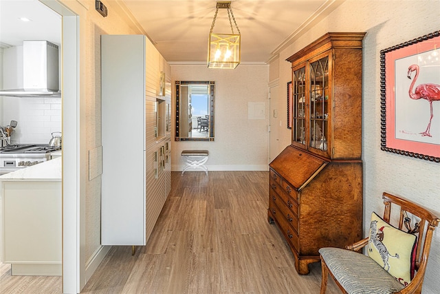 16 Rockledge Ave Unit 5D-2, Ossining, NY 10562 - hall featuring light wood-style floors, ornamental molding, and baseboards