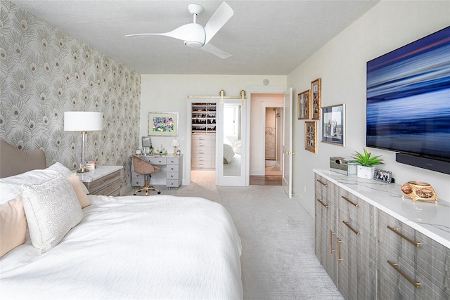 16 Rockledge Ave Unit 5D-2, Ossining, NY 10562 - carpeted bedroom with wallpapered walls, baseboards, and ceiling fan