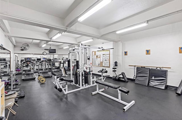 16 Rockledge Ave Unit 5D-2, Ossining, NY 10562 - workout area with beam ceiling