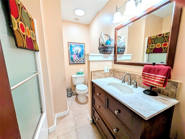 11 W Mongaup Trl, Smallwood, NY 12778 - full bathroom with tile patterned floors, decorative backsplash, vanity, and a shower with door