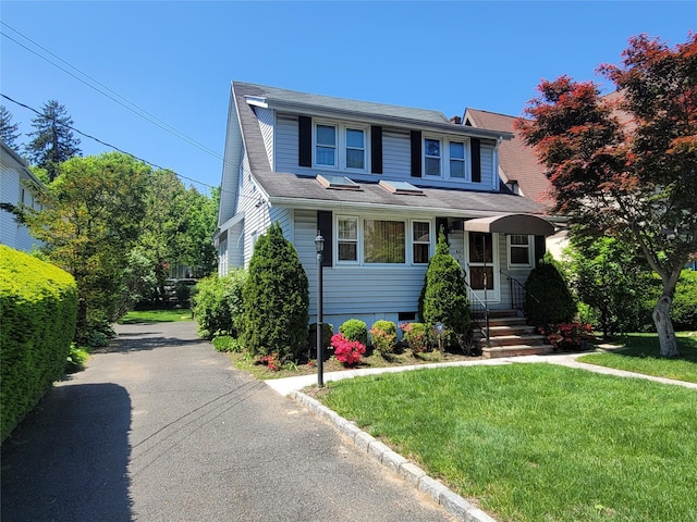 42 Longview Ave, White Plains, NY 10605 - view of front of property with a front lawn, entry steps, and asphalt driveway