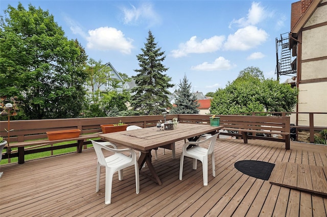 42 Longview Ave, White Plains, NY 10605 - wooden terrace featuring outdoor dining area
