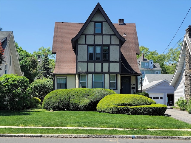 40 Longview Ave, White Plains, NY 10605 - tudor home with stucco siding and a front yard