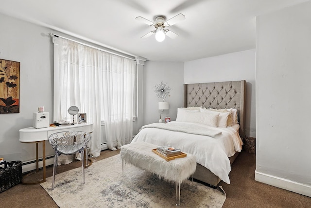 40 Longview Ave, White Plains, NY 10605 - carpeted bedroom featuring a desk, baseboards, and ceiling fan