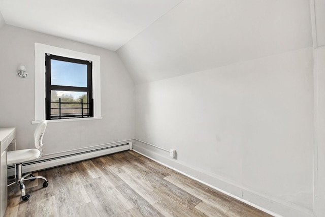 40 Longview Ave, White Plains, NY 10605 - unfurnished office featuring vaulted ceiling, wood finished floors, and baseboards
