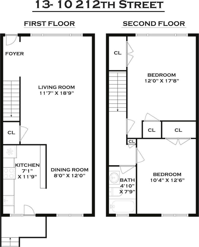 13-10 212th St Unit 118, Bayside, NY 11360 - floor plan / room layout