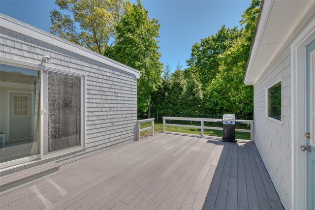 31 Bayberry Ln, Sag Harbor, NY 11963 - wooden terrace featuring a grill