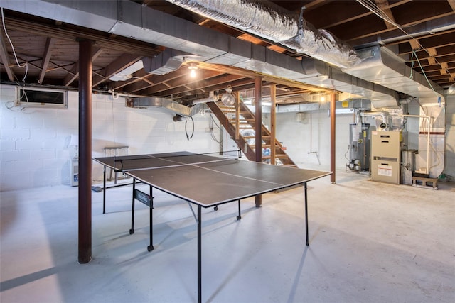 31 Bayberry Ln, Sag Harbor, NY 11963 - unfinished basement featuring water heater and stairs