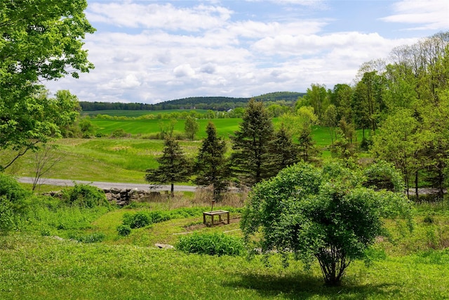 view of mountain background featuring rural landscape