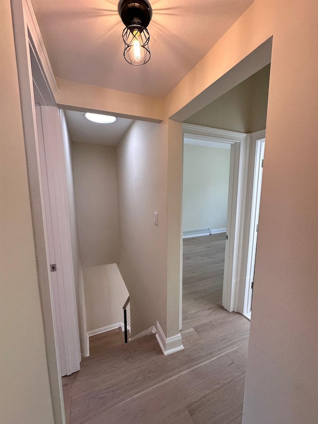 40 Allen St, New Hyde Park, NY 11040 - corridor featuring wood finished floors and baseboards