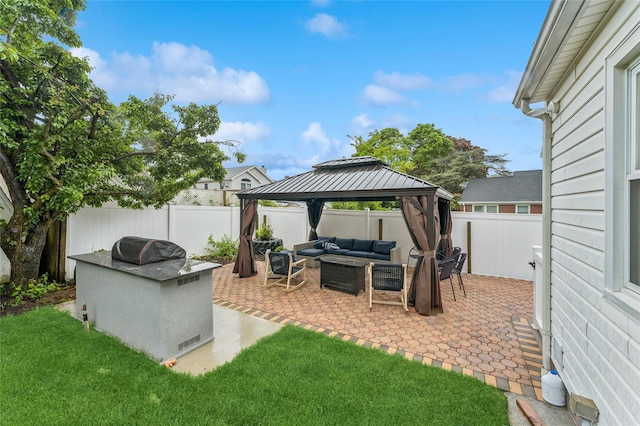 694 The Fenway, Baldwin, NY 11510 - view of yard featuring an outdoor hangout area, a gazebo, and a patio