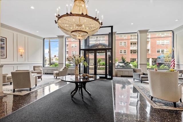 700 Shore Rd Unit 7Ee, Long Beach, NY 11561 - community lobby featuring a decorative wall and recessed lighting