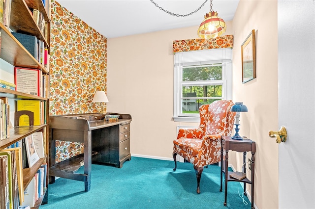 63 Lexington Dr, Croton-On-Hudson, NY 10520 - carpeted office space featuring baseboards and wallpapered walls