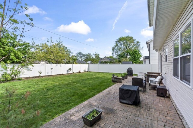 view of patio / terrace featuring an outdoor living space