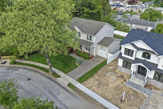 aerial view of residential area