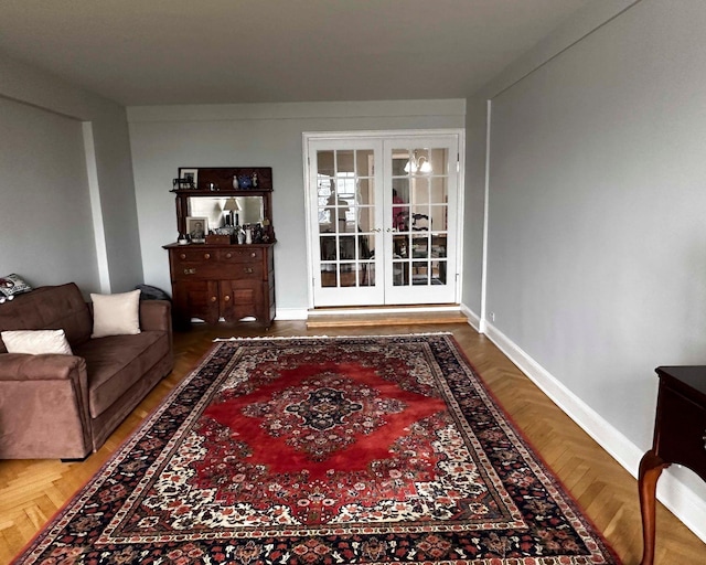 160 Cabrini Blvd Unit 62, New York Manhattan, NY 10033 - living room featuring french doors and baseboards