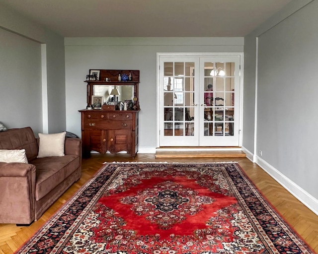 160 Cabrini Blvd Unit 62, New York Manhattan, NY 10033 - living area with french doors and baseboards