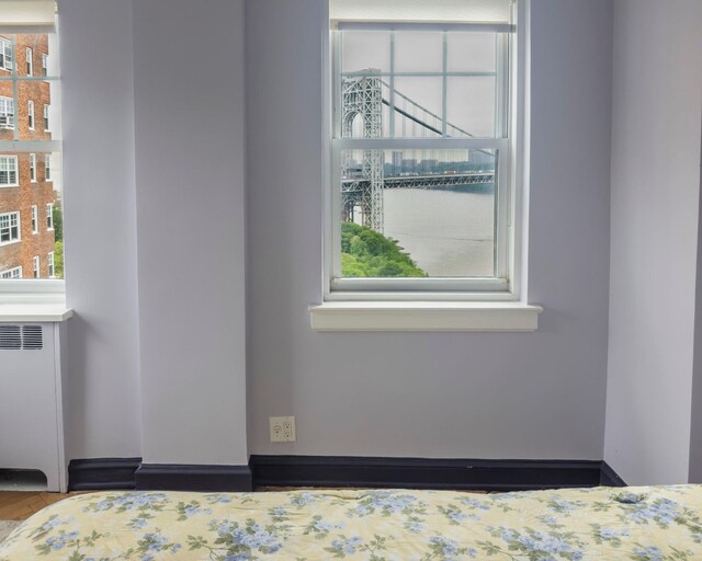160 Cabrini Blvd Unit 62, New York Manhattan, NY 10033 - bedroom with radiator heating unit and a water view