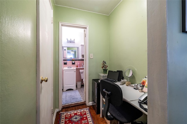 100 S Ocean Ave Unit 2E, Freeport, NY 11520 - office with dark wood finished floors