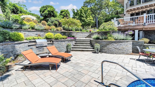 12 Sunset Path, Port Jefferson, NY 11777 - view of patio / terrace featuring stairway and area for grilling