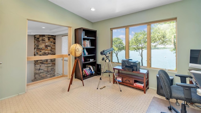 12 Sunset Path, Port Jefferson, NY 11777 - carpeted home office with baseboards and recessed lighting