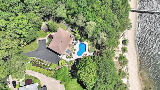 12 Sunset Path, Port Jefferson, NY 11777 - drone / aerial view of a pool area