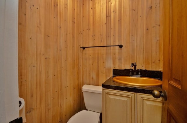 11 The Blvd Unit A4, Cold Spring, NY 10516 - half bathroom with vanity, toilet, and wooden walls