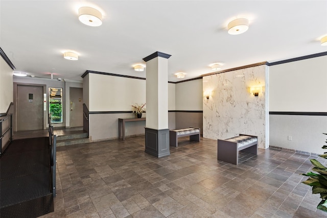 lobby with crown molding