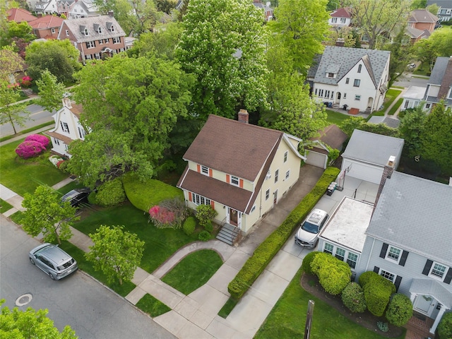 aerial view of residential area