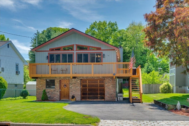 190 1st St, Buchanan, NY 10511 - rustic home featuring a garage, stairway, asphalt driveway, and brick siding