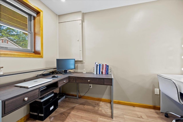 190 1st St, Buchanan, NY 10511 - office area featuring light wood-type flooring and baseboards