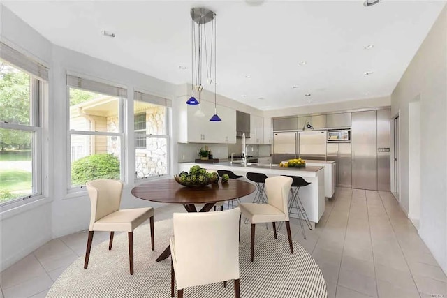 333 Baltustrol Cir, Roslyn, NY 11576 - dining space with plenty of natural light and light tile patterned flooring